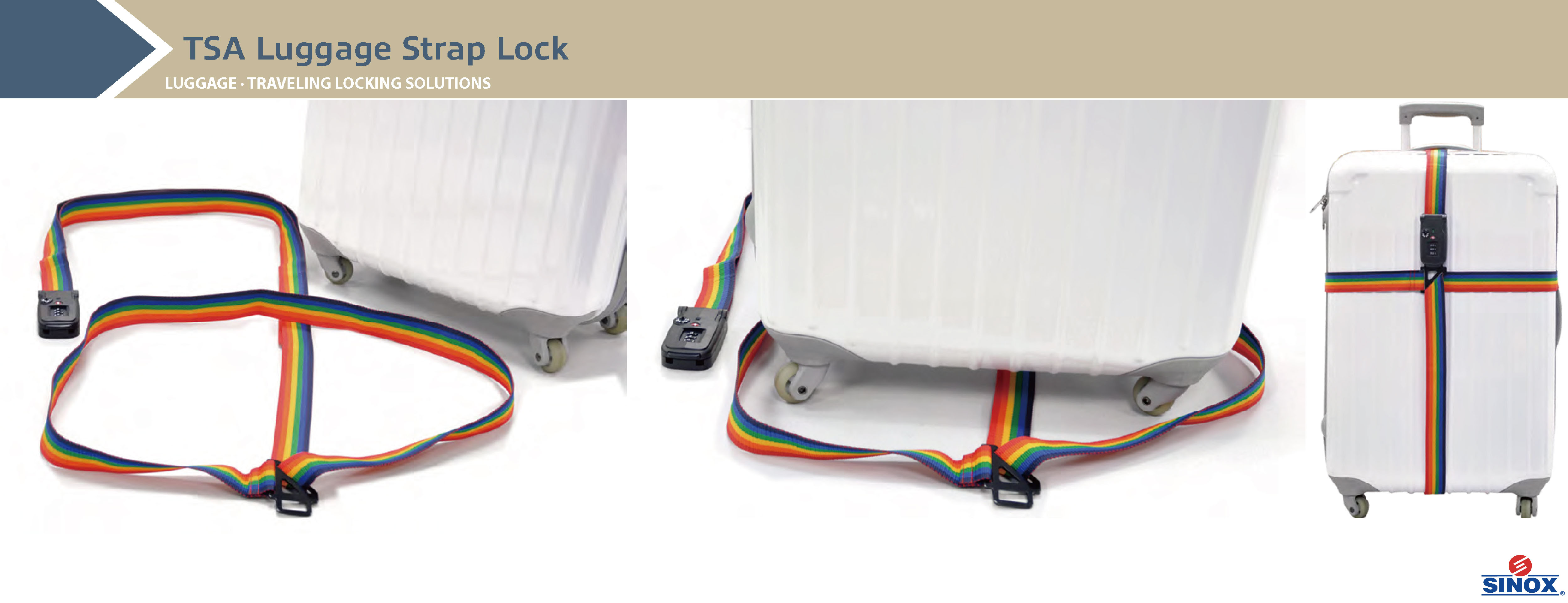 Sinox TSA Approved Luggage Strap Lock Line