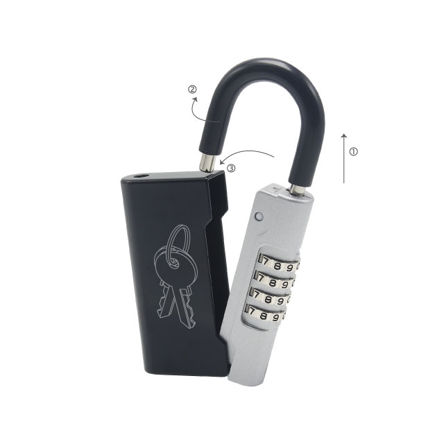 4-digit Combination Padlock with Key Storage Lockbox